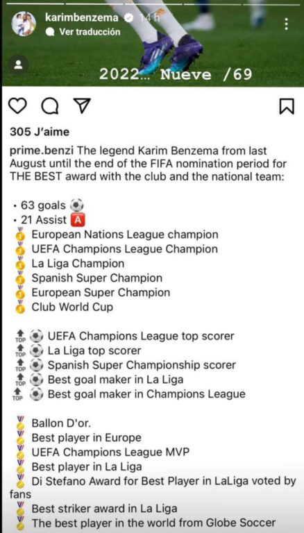 Karim Benzema responde a the Best