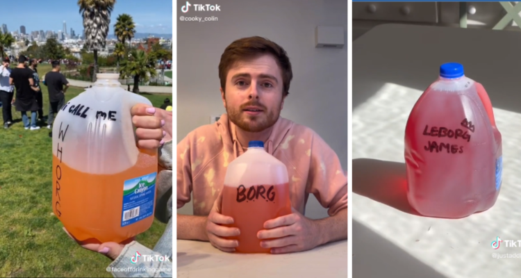 Capturas de personas preparando Borg drink en TikTok