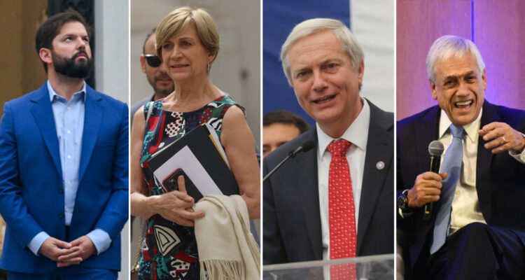 Gabriel Boric, Evelyn Matthei, José Antonio Kast, Sebastián Piñera