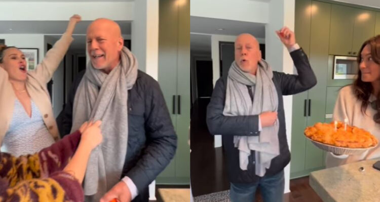 El actor Bruce Willis en su cumpleaños.