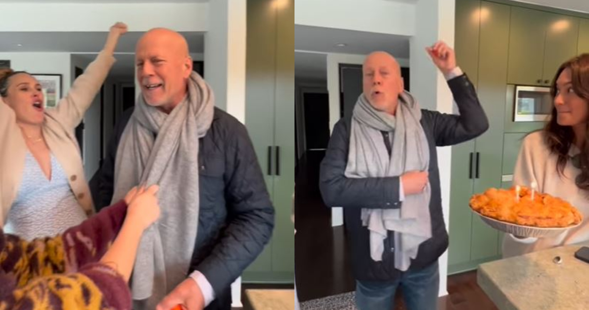 El actor Bruce Willis en su cumpleaños.