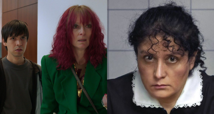 Tilda Swinton y Julio Torres en Problemista (izquierda) y Catalina Saavedra en “La Nana” (derecha)