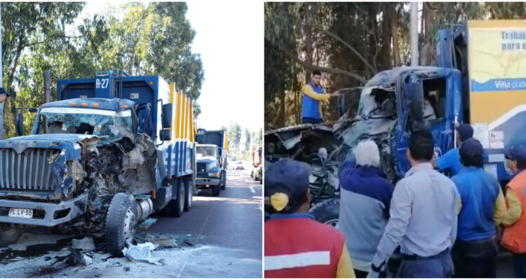 Conductor atrapado tras colisión en camino La Pólvora