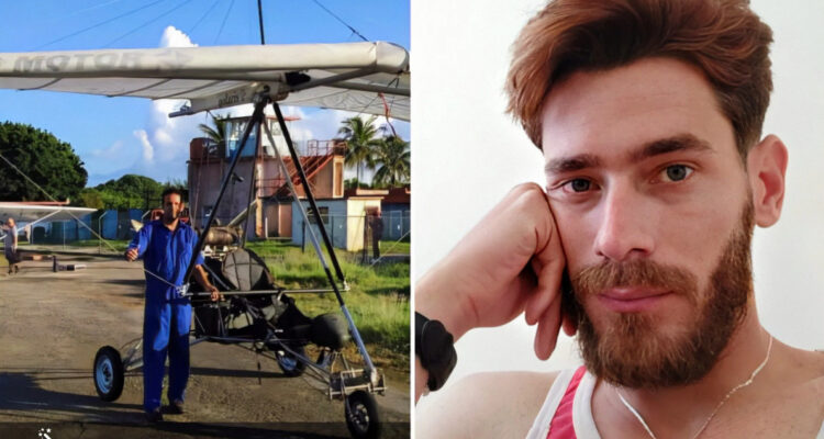 Dos cubanos escapan de la isla en un ala delta con motor