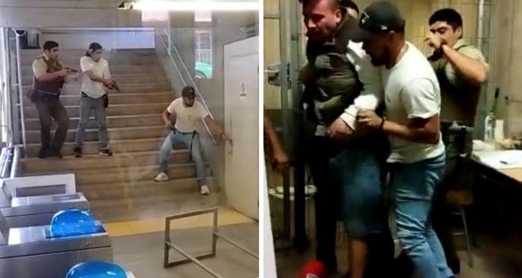 Graban detención de sujeto en estación de metro de Quilpué