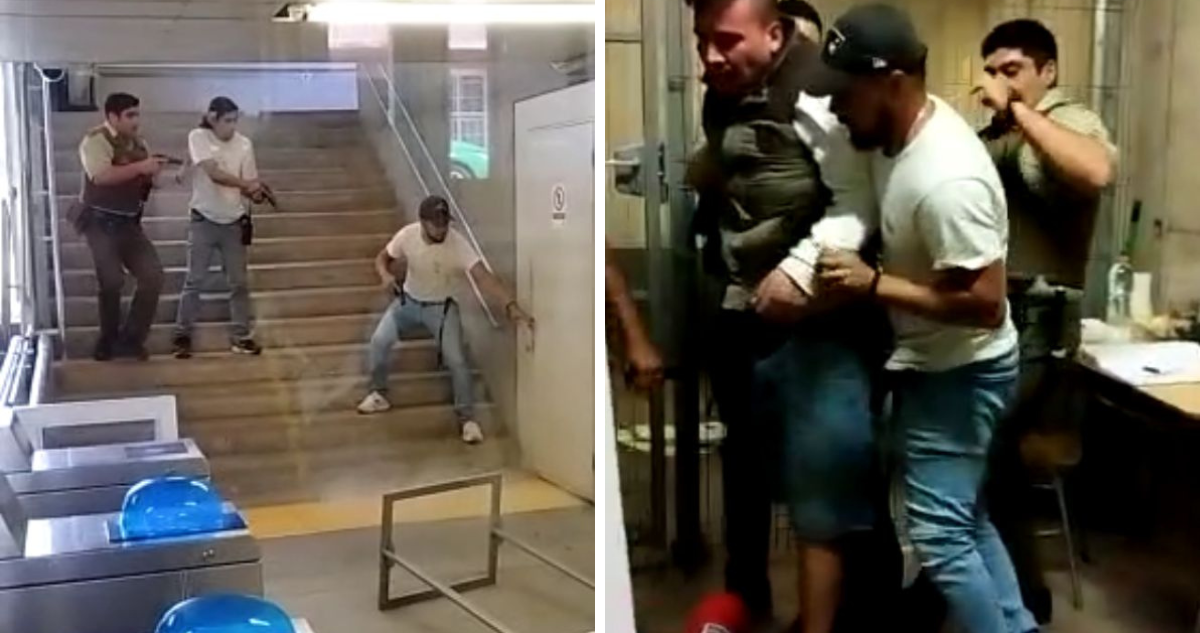 Graban detención de sujeto en estación de metro de Quilpué