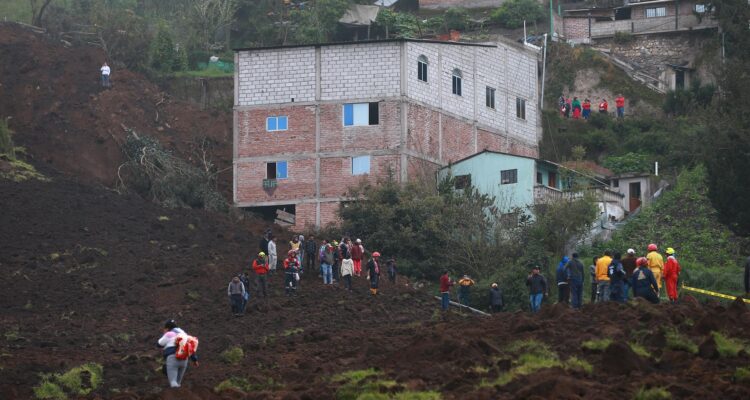 La zona en donde ocurrió el deslizamiento en Alausí (Ecuador) 