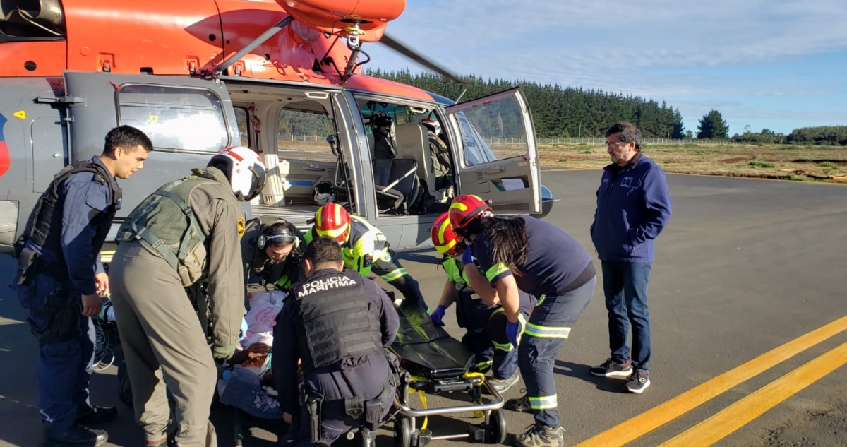 Evacuación paciente desde Isla Mocha