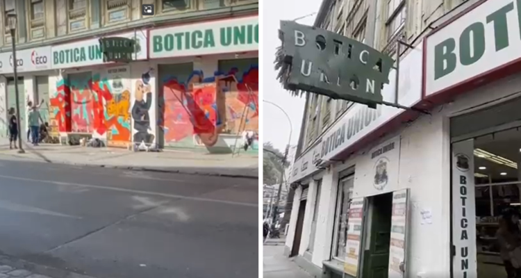 Dueño de botica arriesga multa por pintar fachada con grafiti: no le gustó y luego lo tapó con blanco