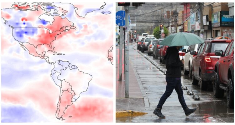 Un mapa global que grafica los cambios en temperaturas en América durante los últimos años, marcados por la presencia del Fenómeno de la Niña.