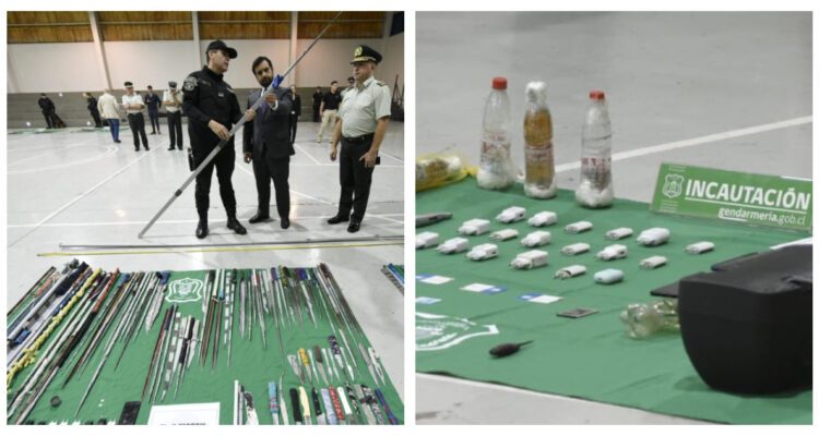 Elementos incautados en operaticos en cárceles por Gendarmería