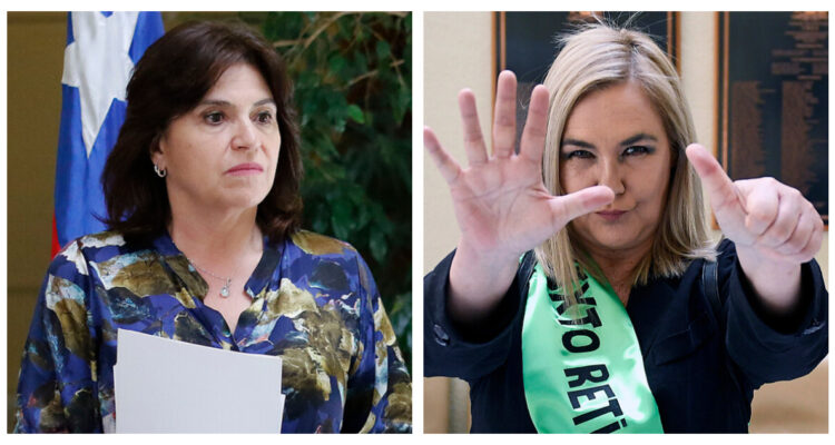 Pamela Jiles y ministra Uriarte