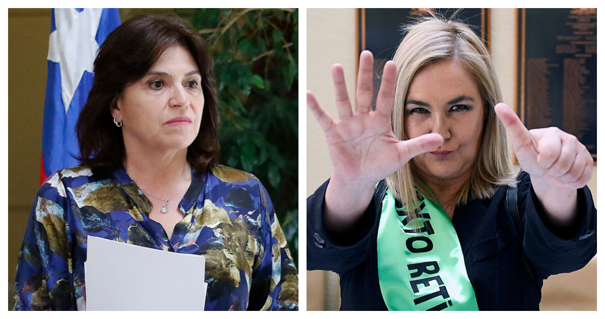 Pamela Jiles y ministra Uriarte