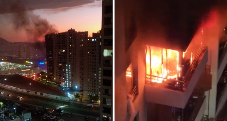 Incendio consume departamento en el cuarto piso de edificio en Iquique: solicitaron evacuar 3 torres