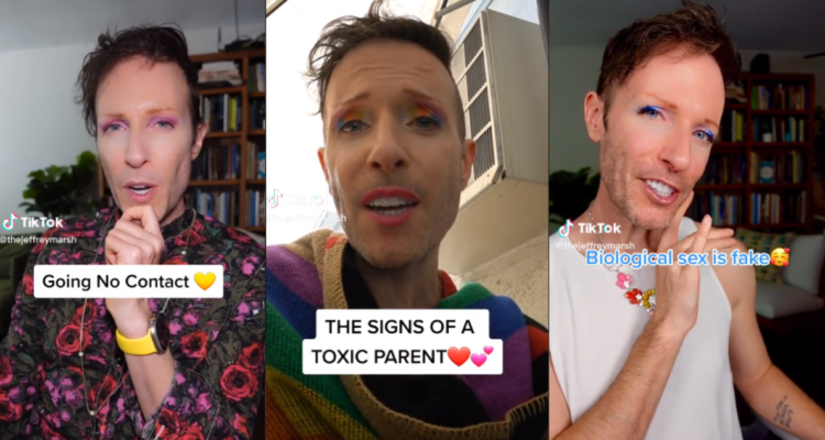 Capturas de algunos de los videos más polémicos de Jeffrey Marsh en TikTok, el influencer acusado de grooming