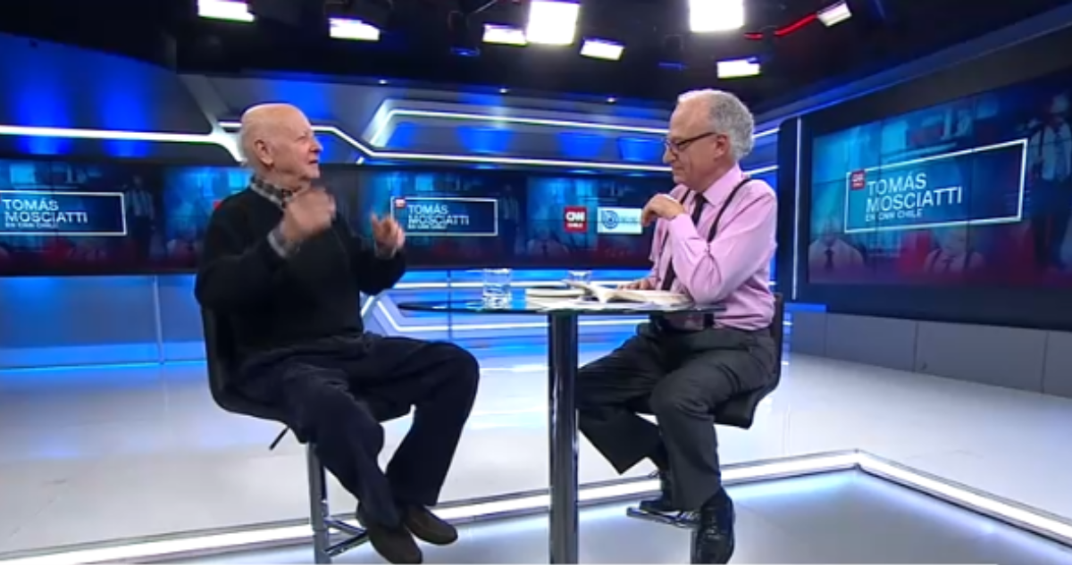 Jorge Edwards y Tomás Mosciatti en una de las últimas entrevistas del escritor
