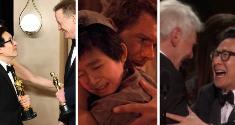 El reencuentro de Ke Huy Quan con Harrison Ford y Brendan Fraser en los Premios Oscar 2023