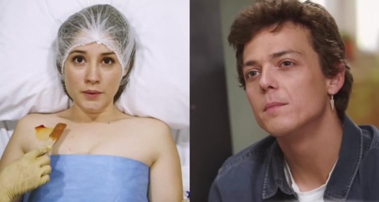 Anita, personaje de Fernanda Salazar (izquierda) y Gabriel, de Simón Pesutic (derecha) de la Ley de Baltazar como ejemplo de positividad tóxica