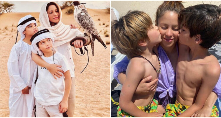 Los hijos de Shakira posan junto a ella para las cámaras