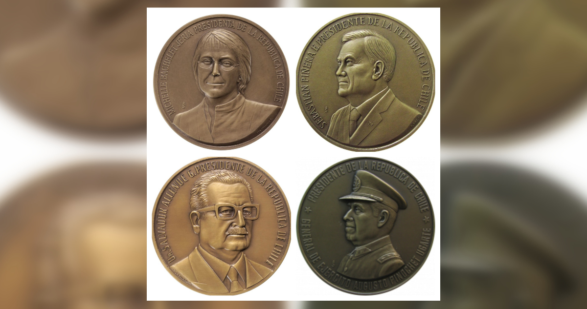 Allende, Pinochet, Bachelet, Piñera y más: Las medallas coleccionables que vende Casa de Moneda Chile