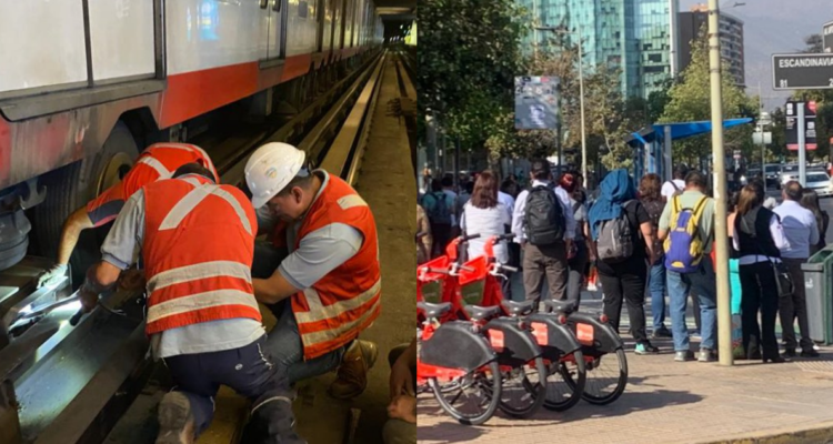 Metro de Santiago cierra 7 estaciones de la Línea 1 por falla en un tren