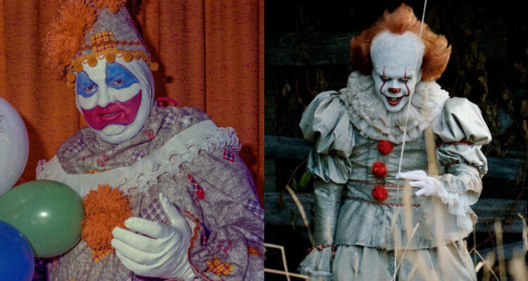Payaso Pogo (izquierda) y Pennywise de IT (derecha) en referencia a la respuesta de la psicología sobre el miedo a los payasos