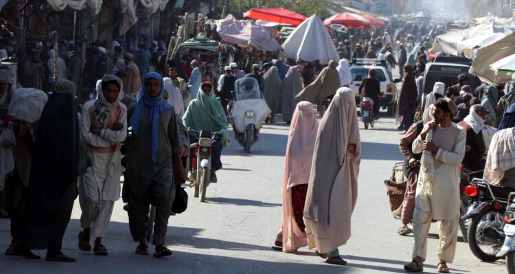 Afghan women at the market on the eve of World Women's Day