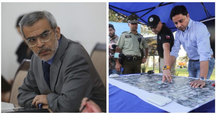 El ministro Cordero y el alcalde Carter, éste último durante el anuncio de la demolición de la tercera de las ‘narco-casas’ en La Florida.