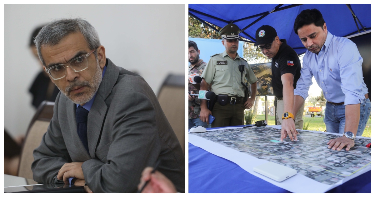 El ministro Cordero y el alcalde Carter, éste último durante el anuncio de la demolición de la tercera de las ‘narco-casas’ en La Florida.