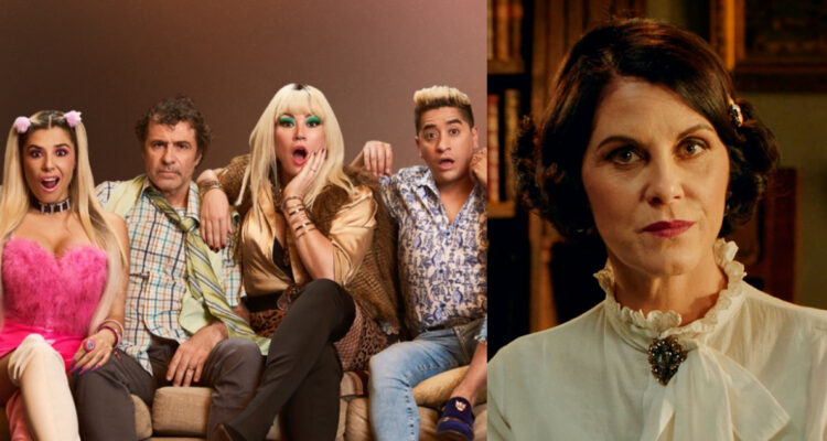 El elenco de Casado con hijos en la promoción del show. A su lado, Paola Volpato en su papel de Hijos del Desierto. La actriz participará en la serie.