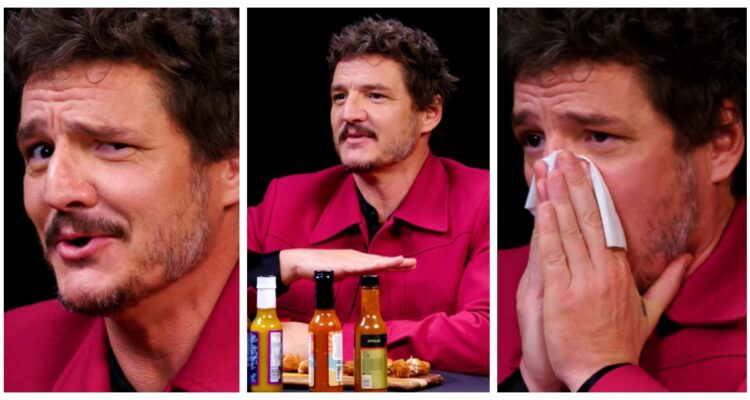 Ojos llorosos, salsas picantes y hasta un erupto: Pedro Pascal se hizo viral en su paso por “Hot Ones”