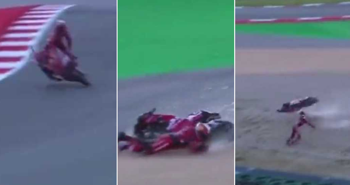 La brutal caída de Pol Espargaró en el Moto GP de Portugal.