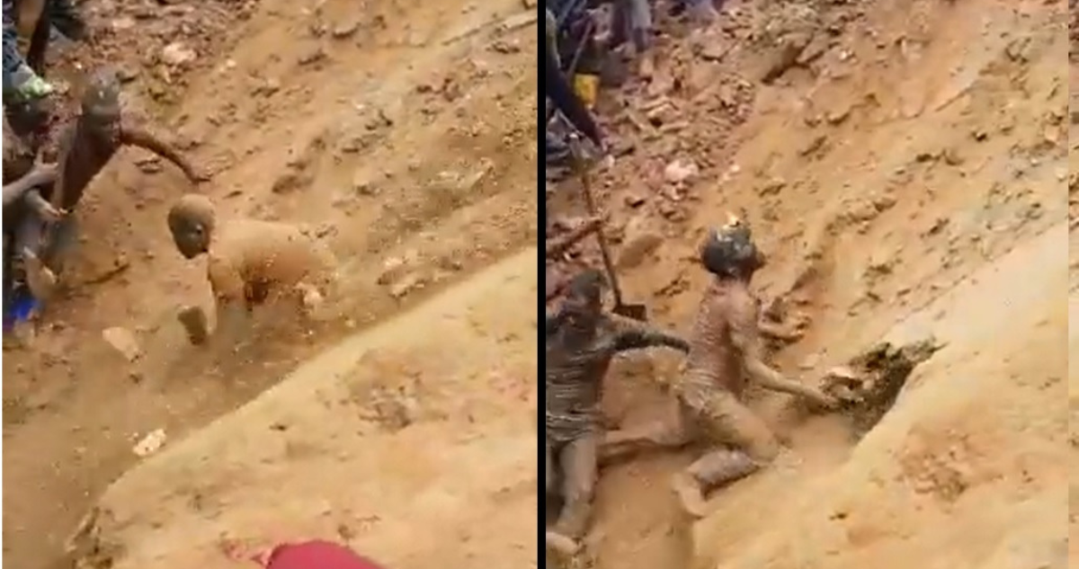 Rescate de mineros en el barro