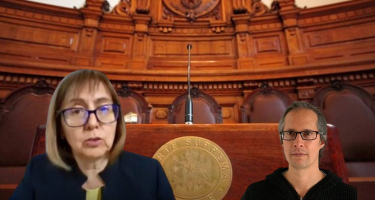 Ministra Ravanales junto a Carlos Dorn en la Corte Suprema.