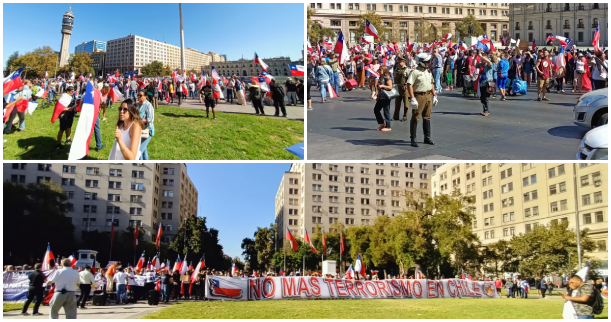 Team Patriota realiza manifestación en rechazo al presidente Boric a un año de su llegada a La Moneda