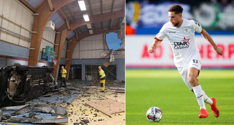 Aterrador accidente de futbolista marroquí: su automóvil sale volando y se estrella contra un gimnasio