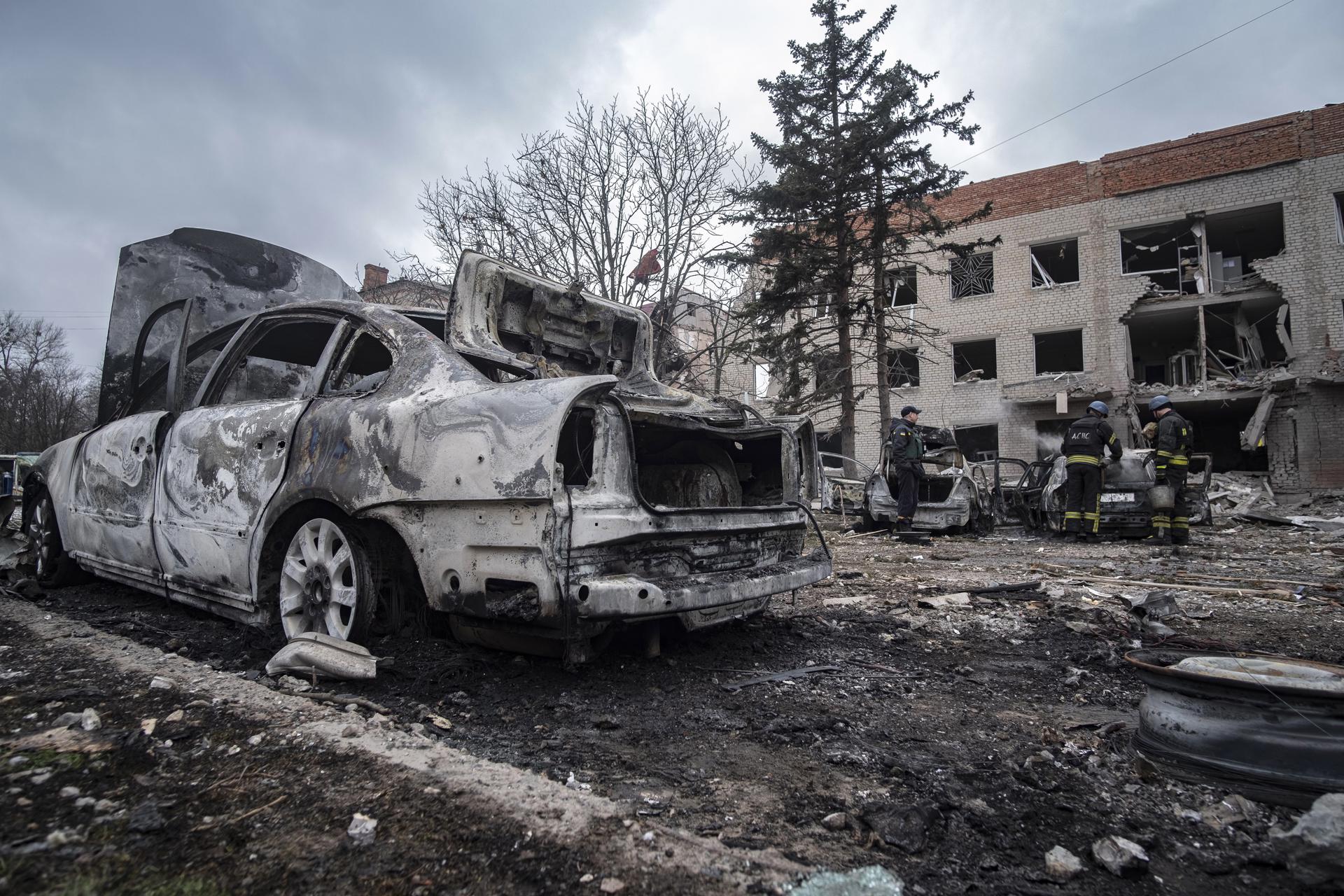 Daños en la ciudad de Sloviansk, región del Donetsk