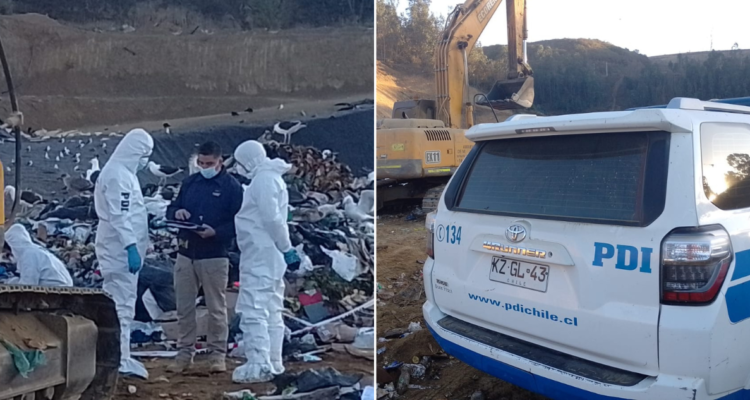 Valparaíso trabajadores encuentran cadáver de hombre en escombros de relleno sanitario