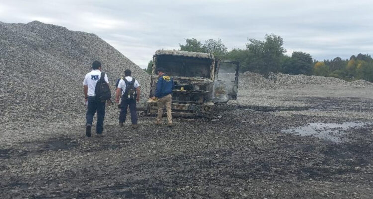 Víctima de ataque incendiario a planta de áridos en Perquenco
