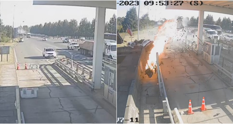 Video muestra fatal choque de auto a 220 km/h contra barrera en peaje Purranque