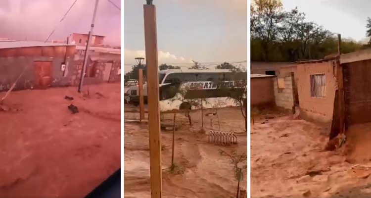 Captan efectos de intensa lluvia en San Pedro de Atacama: suspenden clases en escuela y liceo