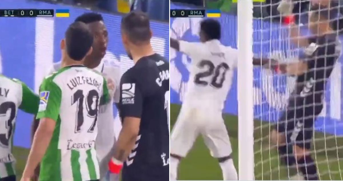 Vinicius empujó a Claudio Bravo en duelo de La Liga