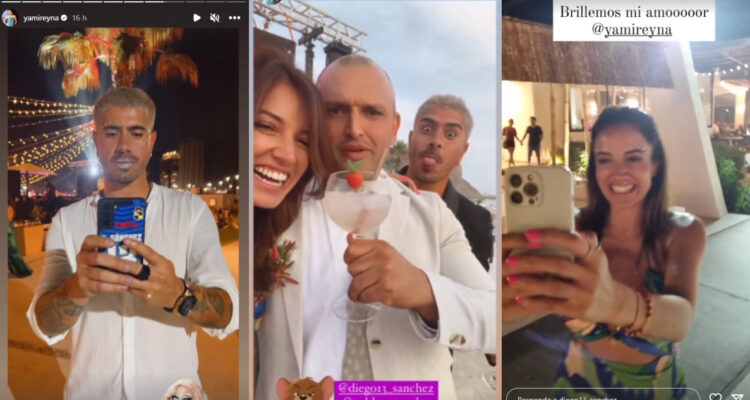 Momentos que Yamila Reyna compartió con Diego Sánchez en la boda.