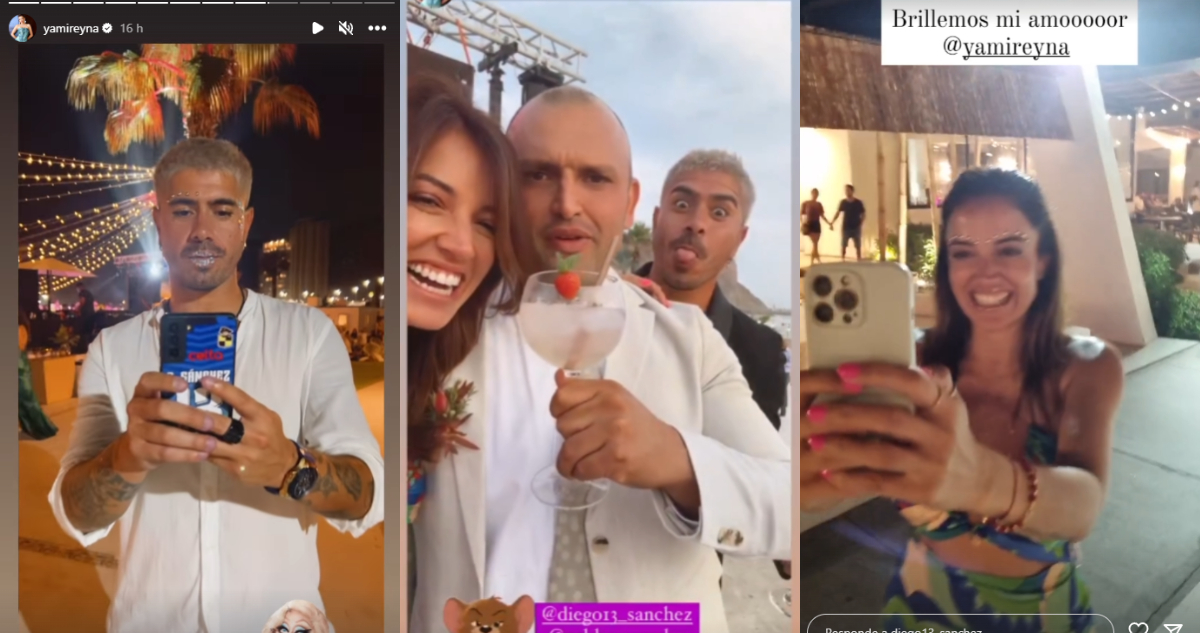 Momentos que Yamila Reyna compartió con Diego Sánchez en la boda.