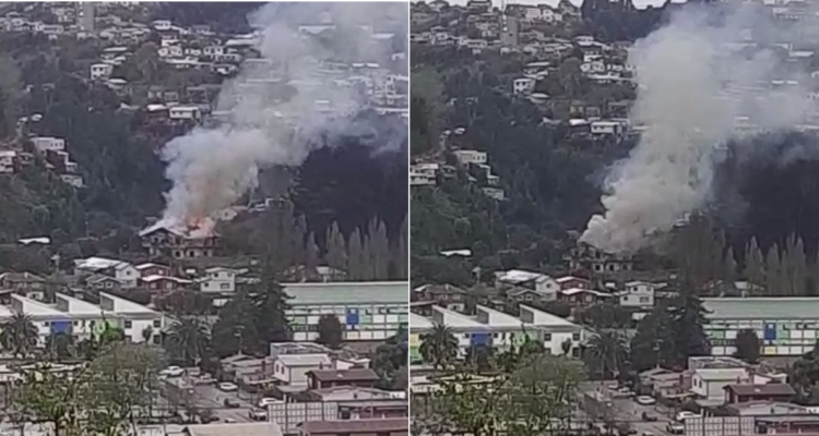 Incendio afecta a antigua vivienda “El Palomar” en la comuna de Tomé