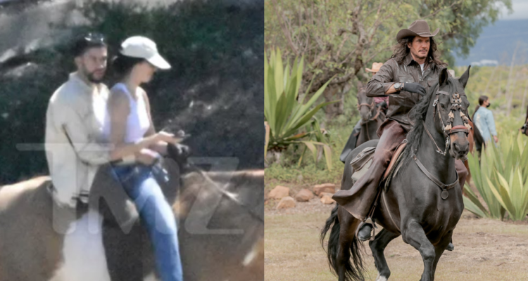 Bad Bunny junto a Kendall Jenner (izquierda) y Juan Reyes, personaje de Pasión de Gavilanes (derecha)