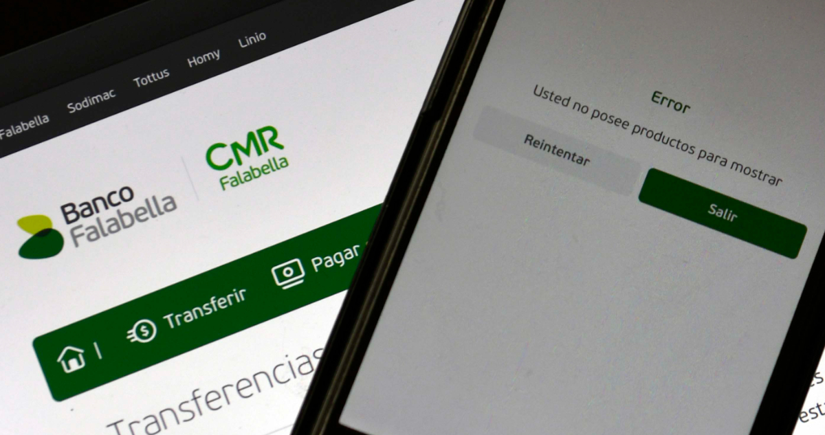 Banco Falabella reporta caída de su App y web más intermitencias operacionales de tarjeta de débito