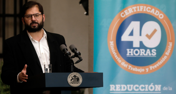Presidente Gabriel Boric tras aprobación de la iniciativa de ley de las 40 horas laborales.