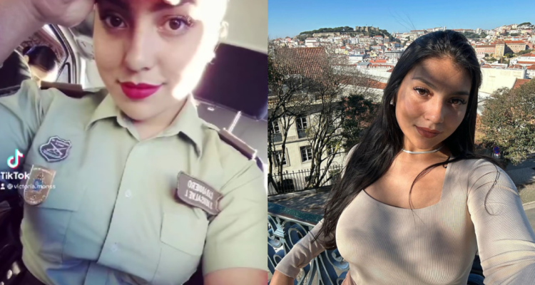 Ex Carabinera Victoria de los ángeles Monsalve (izquierda) y la influencer ahora cuando vende contenido para adultos