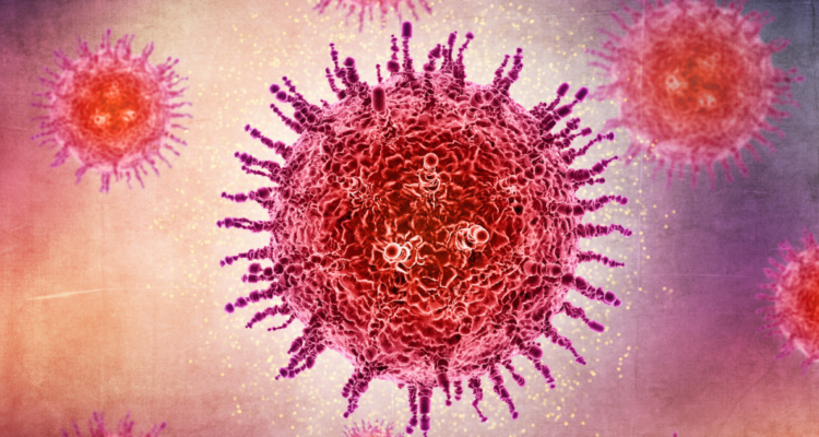 ILustración de celulas de Covid en rerefencia a nueva subvariante acturus de ómicron